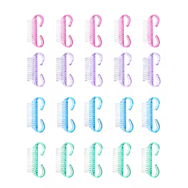 Lotes De 1/5/20 Pinceles De Uñas Acrílicas Rosa Para Arte De Uñas Manicura Y Pedicura Herramientas De Limpieza Suaves Y Plásticas Para Uñas - 1