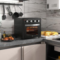 HOMCOM Horno Eléctrico Multifunción de Sobremesa Mini Horno Tostador de 30L 1600W Freidora de Aire con 7 Modos de Calor Temporizador y Temperatura Regulable 43x39x39 cm Negro - details 1