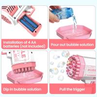 Máquina de burbujas para niños con 40 agujeros y luz LED: pistola de burbujas eléctrica portátil para fiestas al aire libre, cumpleaños, niños y niñas (pilas no incluidas), regalos para fiestas infantiles, juguetes coloridos. - details 3