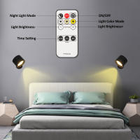 Lámpara De Pared LED Recargable Con Control Táctil Y Remoto IR Rotación 360° Luz Nocturna Portátil Para Dormitorio Lectura - details 3