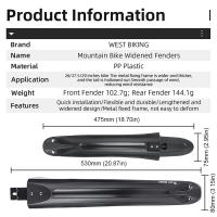 2Pcs Guardabarros De Bicicleta Universal Negro Resistente Al Polvo Y Salpicaduras Para Bicicletas De 26 27.5 Y 29 Pulgadas - details 9
