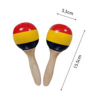 Paquete De 1 Pares De Maracas De Madera Con Golpes De Arena Instrumento De Percusión Rumba Shakers Juguete Musical Para Niños Juegos - details 2