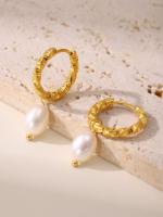 Pendientes Colgantes de Perla Natural de Agua Dulce + Maple Inoxidizable Dorado 18K,Aros Retorcidos Chapayos en Oro,Joyería de Moda para Mujer,Diseño Elegante y Sofisticado, Resistentes al Agua,Duraderos, accesorios de Lujo,Idea de Regalo para Cumpleaños - details 12