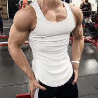 Chaleco Deportivo Para Hombre Verano Transpirable Sin Mangas Cuello Redondo Para Gimnasio Ejercicio Correr Camiseta De Fitness - details 4