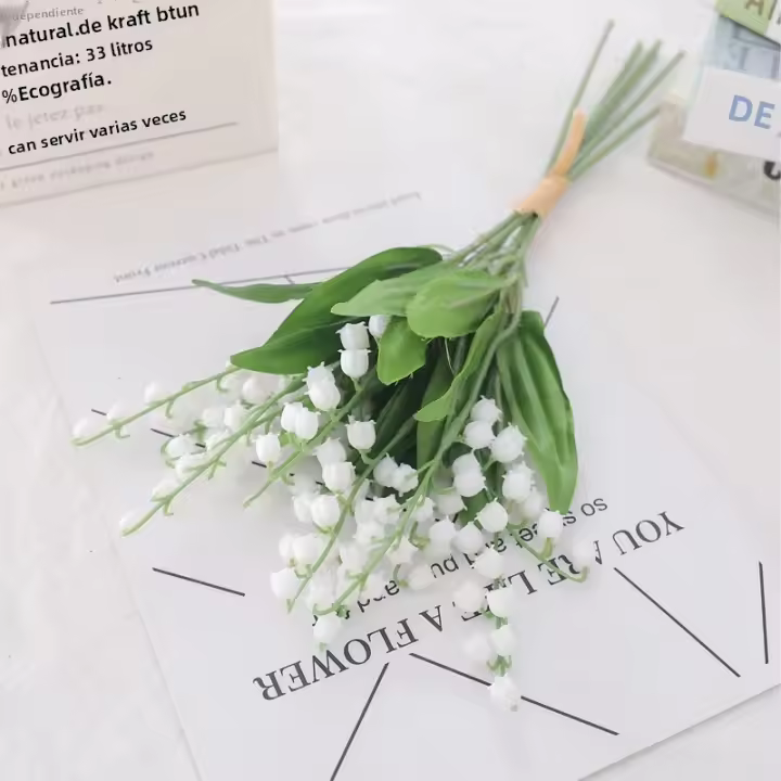 6Pcs Flores Artificiales Blancas En Forma De Bola De Campana Decoración Para El Hogar Y Bodas Hechas De Plástico Falsas Para Decoración De Casas Y Eventos - 1