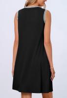 Vestido Mini Casual Sin Mangas Para Mujer Verano 2025 Estilo Suelto Cuello Redondo Decoración Sencilla Fibra Sintética - details 19