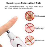 Epilador Eléctrico Para Mujer 4 En 1 Peluca Eliminación Painless Portátil Lady Shaver Para Cejas Nariz Orejas Cara Cuerpo Armpita Bikini - details 2