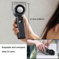 Ventilador de Mano Turbo Recargable 3600mAh, Mini Ventilador USB Portátil con 100 Velocidades, Ventilador Plegable con Función Frío para Exteriores, Oficina, Camping, Viajes (Negro) - details 1