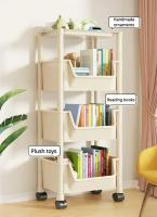 Estante De Libros Móvil Con Ruedas Estante De Almacenamiento Móvil Para Escritorio Biblioteca Dormitorio Estudio Estilo Moderno Minimalista - details 1