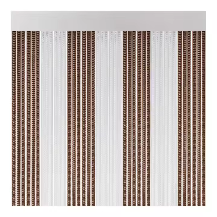 Cortina para puerta modelo "lisboa" color marron-cristal 90x210cm m63185 acudam - 1