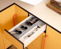 Organizador de cubiletes compacto, bandeja para bolsillos de cocina, pequeña, gris - details 3