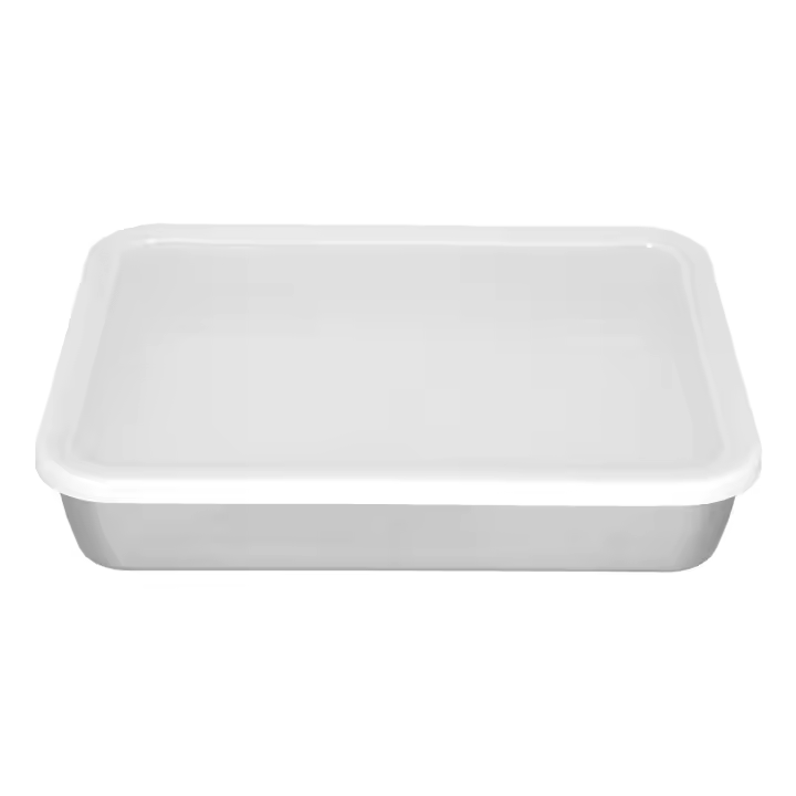 Bandeja para hornear de acero inoxidable, profunda, plana, antiadherente, caja para almacenar alimentos con tapas - 1