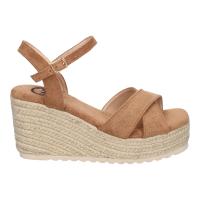 PuntoSalao Sandalias de cuña en yute pala cruzada para mujer kaki KK-989 - details 1