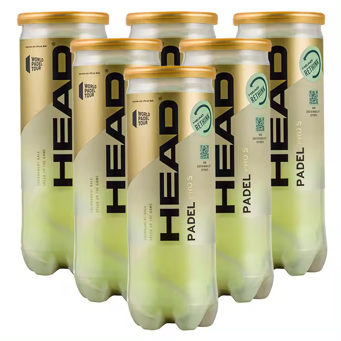 6 Botes Pelotas Head Padel Pro S, Botes de 3 Bolas Profesionales de Gran Calidad, para un juego rápido. - 1