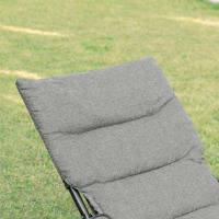 Silla plegable con colchón desmontable, Silla de Jardín flexible, Silla de camping, tumbona, Tejido, Maple, Gris, 66x94x79 cm, para Jardín, Terraza y Balcón. - details 2