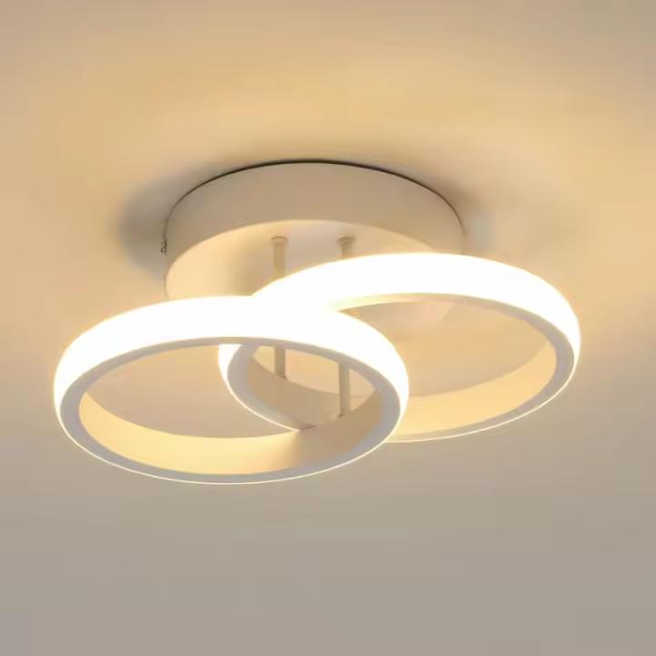 Luz LED de techo con diseño de anillo, iluminación moderna de montaje empotrado, Blanco cálido, 20W,3000K - 1