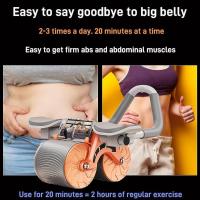 Entrenador abdominal con rodillo HAZARA, rueda de ejercicio abdominal con rebote automático, rodillo AB plano para entrenador central, equipo de gimnasio para el hogar con temporizador y rodilleras para ejercicios de fortalecimiento abdominal 2 en 1 - details 0