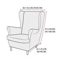 Cubiertas De Silla Wingback Clásicas En Color Sólido Con Funda Para Asiento Y Cojín Tapete De Sofá Decoración Del Hogar Hechas De Spandex Y Poliéster Estilo Europeo - details 0