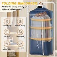 Secadora de ropa portátil, 800 W, minisecadora eléctrica con bolsa de lavandería, temporizador de 4H, secadora con calefacción para el hogar, lavandería, viajes, enchufe de la UE (azul) - details 2