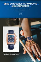 Reloj De Pulsera Deportivo Militar MEGIR Para Hombre Cronógrafo Cuarzo Rectangular Correa De Cuero Resistente Al Agua Y Shock - details 1