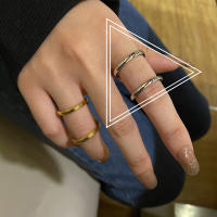ANENJERY Anillo Doble Capa De Color Dorado Para Mujer Simple Y Venta Al Por Mayor Joyería De Fiesta Resizable Moda Actual - details 7