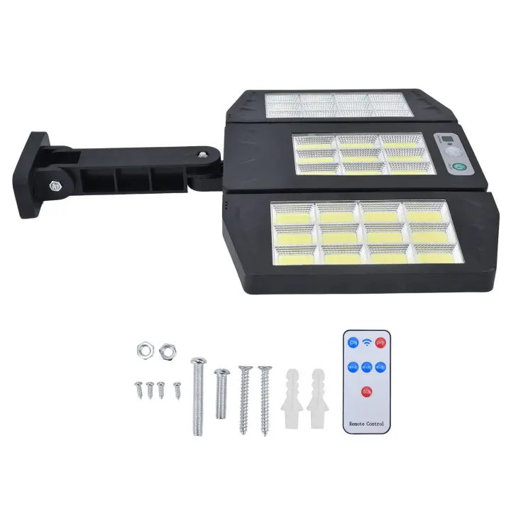 Lámpara de pared solar 33COB con sensor de movimiento y control remoto IP65, resistente al agua, para jardín y exterior - 1