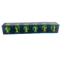 Set De 6 Poliedros Exquisitos En Resina Multicolor Retro Para Juegos De Mesa DND RPG TRPG Juguete Portátil Para Fiestas - details 17