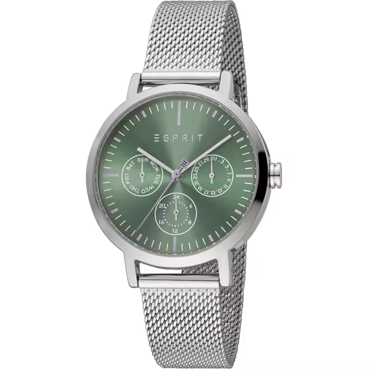 Reloj de pulsera Esprit Beth - ES1L364M0055 correa color: Gris plata Dial Verde Mujer - 1