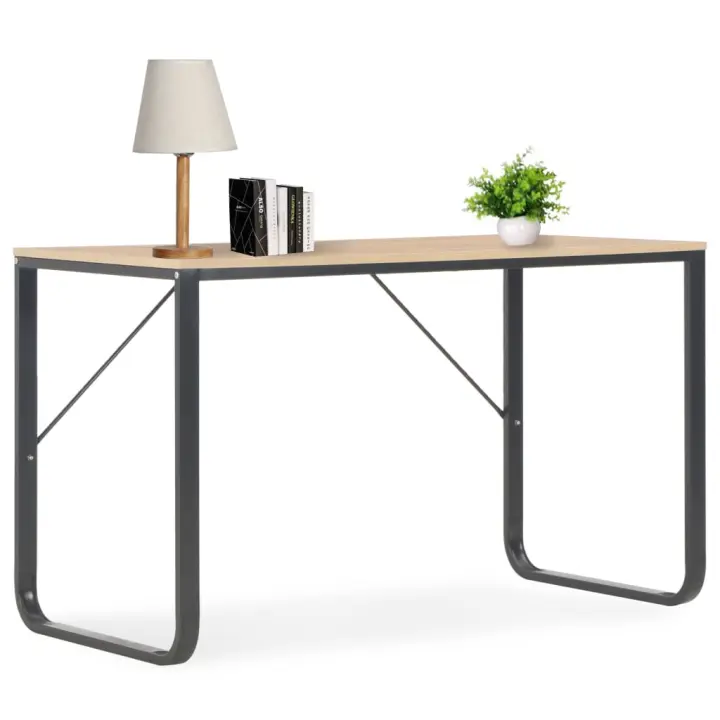 vidaXL Escritorio para ordenador color roble y negro 120x60x73 cm - 1