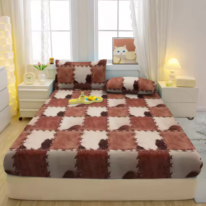Sábana Fitted Moderna Y Sencilla Con Estampado De Leopardo En Matte Para Cama Sin Incluir Fundas De Almohada Material De Poliéster 100% - 1
