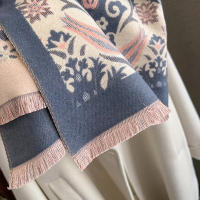 Poncho De Cashmere Floral Impresión Para Mujer Bufanda De Lujo Cálida Pashmina Viaje Chal Envoltura Estilo Elegante 2023 - details 9