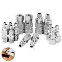 Conector De Aire Rápido De Metal 14 Piezas Tamaño 1/4' Fitting De Tubo Para Compresor Herramientas Pneumáticas Euro Line Fitting - details 3