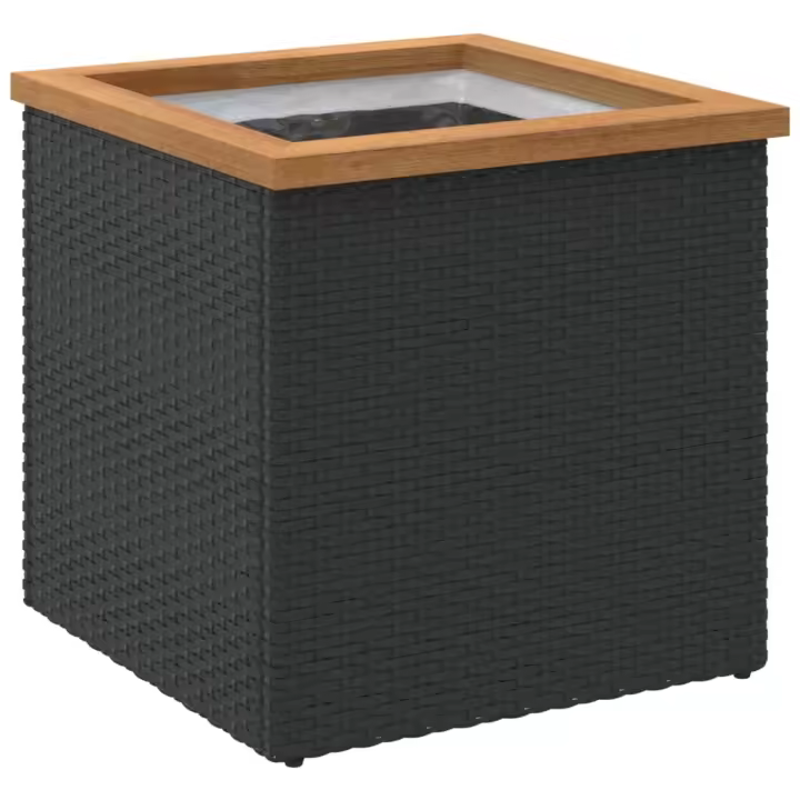 vidaXL Jardinera de ratán sintético negra Dimensiones 40 x 40 x 40 cm,  40 x 40 x 80 cm,  80 x 40 x 40 cm y mas - 1