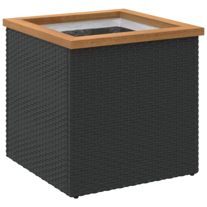 vidaXL Jardinera de ratán sintético negra Dimensiones 40 x 40 x 40 cm,  40 x 40 x 80 cm,  80 x 40 x 40 cm y mas - 1