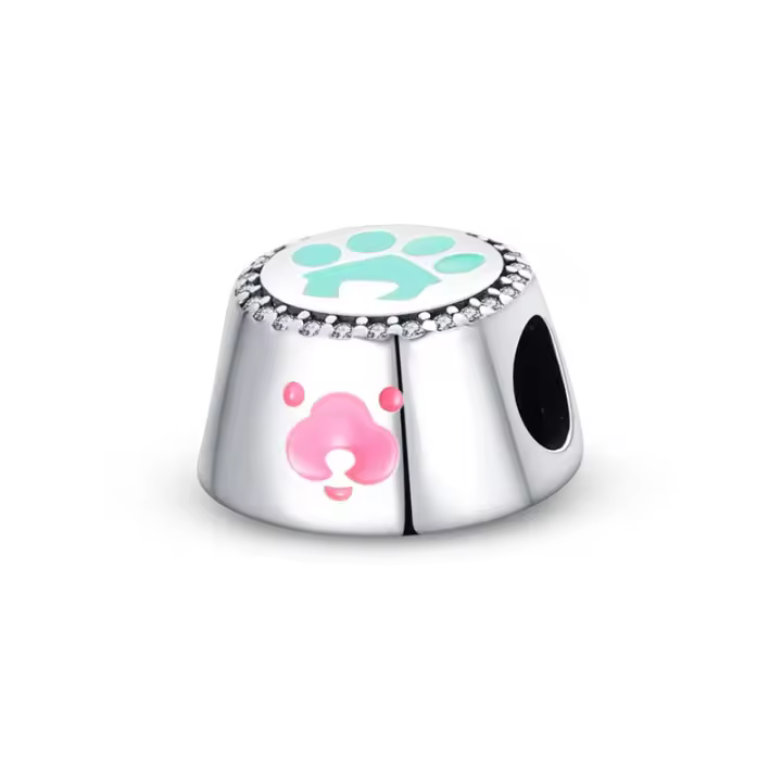 925 Plata Esterlina Encantador Gato Uña Rosa Charms Bolas Para Pulsera Original 3mm Joyería Fina Hecha a Medida Cumpleaños Fiestas Aniversarios Bodas Compromisos - 1