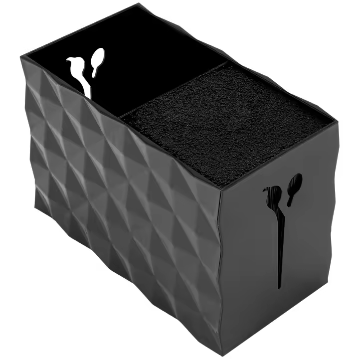 Soporte de Tijeras para Peluquería Profesional en Negro Organizador de Cajas para Clips de Cabello y Peine de Cabello Almacenamiento Seguro para Piel Normal - 1