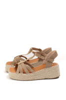 Sandalias de plataforma con cuña de esparto, tiras cruzadas y hebilla ajustable  Estilo fresco y cómodo Mynzi - details 2