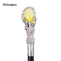 Bastón De Moda Con Diamante Amarillo Dorado 94cm Manija Recta De Aleación De Aluminio Punta De Goma Para Hike Accesorio Elegante Para Caballeros Cosplay - details 5