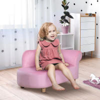 HOMCOM Sillón Infantil Sillón para Niños de 3-5 Años Mini Sofá Tapizada en Poliéster con Asiento Acolchado Carga 50 kg 80x40x49 cm Rosa - details 1