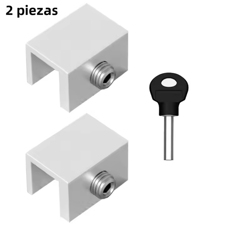 2 Pcs Bloqueador De Ventana Ajustable Para Niños Y Animales Seguridad Antirrobo Puerta Sin Perforar Herramienta De Aluminio - 1