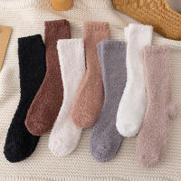 Calcetines De Velours Coral Grueso Para Mujer Color Sólido Calzado Interior Invierno Calcetines De Piel Suave Calientes Protección Contra El Frío Regalo De Navidad - details 15