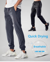 Pantalones Deportivos Para Hombre Con Bolsillos Y Cierre De Cremallera Pantalones De Correr Y Entrenamiento De Secado Rápido Fitness Casuales - details 2