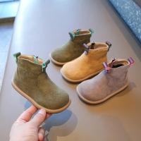 Botas De Niños Y Niñas Para Otoño Invierno Antideslizantes De Cuero Suave Con Plush Abajo Botines Casuales Para Niños - details 0