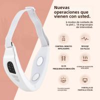 De Adelgazamiento Facial Eléctrico Cinta Levantadora V Forma Luz De 5 Colores Compresión Caliente Vibrador With Remote Control Para Reducción De Doble Mentón Device - details 3