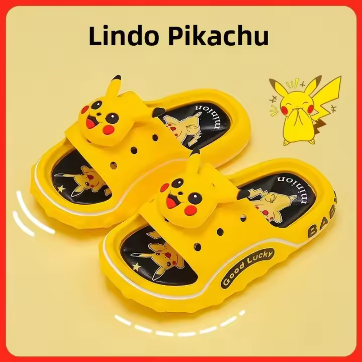 Pikachu Pantuflas Infantiles Para Niños Verano 2024 Nuevas Adorables Para Uso Doméstico Antideslizantes Para Niñas - 1