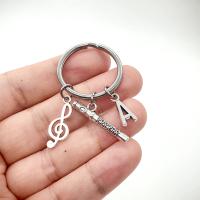 Llavero De Cifra Musical G Clef Con Letras a E J M Colgante De Flauta Llavero De Moda Para Regalo De Cumpleaños - details 5
