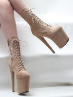 Botas De Tacón Alto Y Plataforma Para Danza Coreográfica Con Cordones En Flannel Talla 36-43 Tres Colores En Stock Envío Rápido - details 0