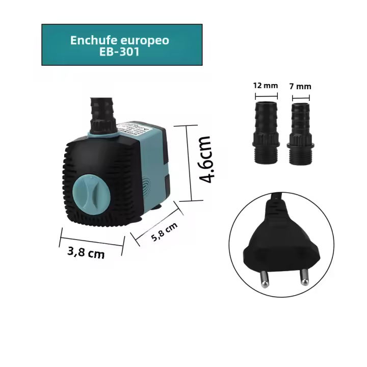 Bomba De Agua Submersible Para Acuario Y Piscina Eficiente En Energía Fuente De Fuente Silenciosa Con Filtro Para Tanque De Peces Con Enchufe EU/US - 1
