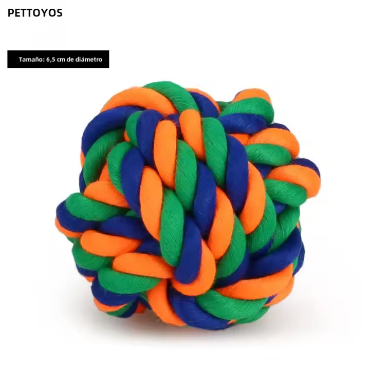 Juguete De Masticar Para Perros Pequeños Resistentes Al Mordisco Bola De Nudo De Lino Para Limpiar Los Dientes Juguete De Juego Para Perros Y Gatos - 1
