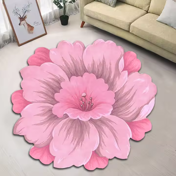 Carpetas De Piso Estilo Chino Con Diseño De Loto Tapete De Veludo Cristal Para Decoración Del Salón De La Casa - 1